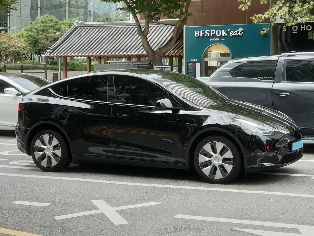 Woman getting out of Chauffeur driven car